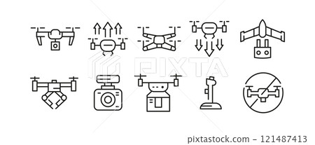 Drone Icons Set Drone Icons Set 121487413