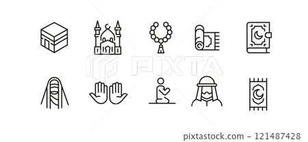 Muslim Icons Set Muslim Icons Set 121487428