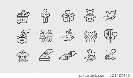 Charity Icons Set Charity Icons Set 121487430