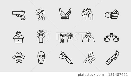 Crime Icons Set Crime Icons Set 121487431