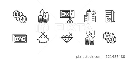 Finance and Investment Icon Set 121487488