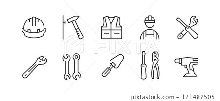 Repair Tool Icons Set 121487505