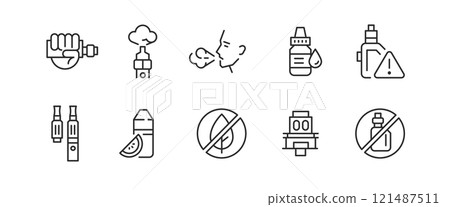 Vaping icons set  121487511