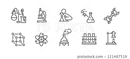 Chemistry Laboratory Icons Set Chemistry Laboratory Icons Set 121487519