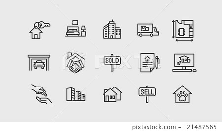 Real Estate Icons Set 121487565