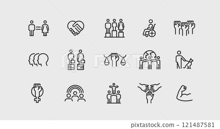 Diversity and Equality Icon Set Diversity and Equality Icon Set 121487581