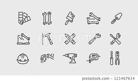 Repair Tool Icons Set 121487614