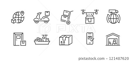 Delivery Services Icon Set 121487620