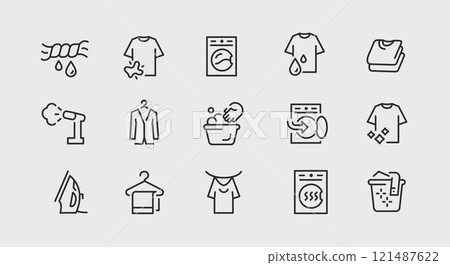 Laundry Icons Set 121487622
