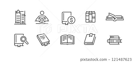 Book Icon Set 121487623