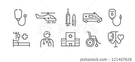 Medical and Healthcare Icon Set 121487626