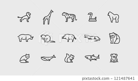 Animal Icons Set 121487641