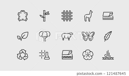 Fabric Materials Icon Set 121487645