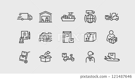 Logistics Icons Set Logistics Icons Set 121487646