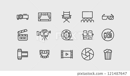 Cinema Icons Set Cinema Icons Set 121487647