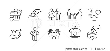 Charity Icons Set 121487649