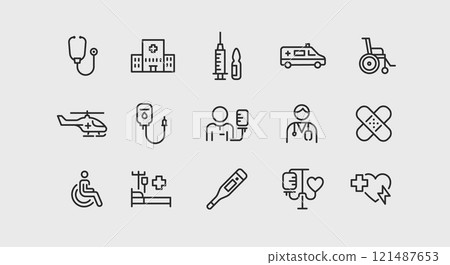 Medical and Healthcare Icon Set Medical and Healthcare Icon Set 121487653