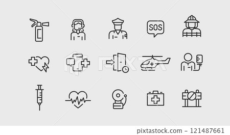Emergency Services Icon Set 121487661