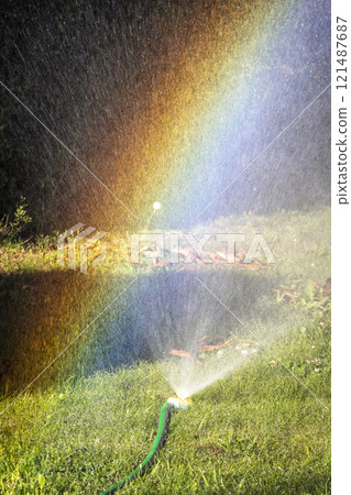 Rainbow in the garden 121487687