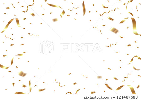 金色五彩紙屑框架的向量圖解 121487688