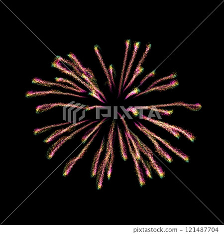 Colorful fireworks or salute bursting, isolated. Firecracker, Firework explosion in night. Sparkling plume crumbs. Dust jewelry. Jewel confetti firework. Jewelry, burning pyrotechnic. Colorful fireworks or salute bursting, isolated. Firecracker, Firework explosion in night. Sparkling plume crumbs. Dust jewelry. Jewel confetti firework. Jewelry, burning pyrotechnic. 121487704