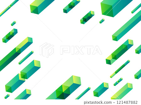 Three-dimensional geometric pattern background design, green 121487882