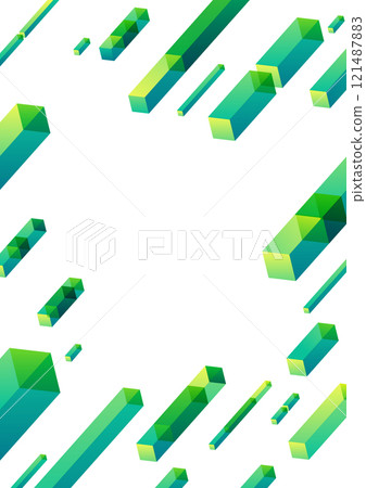 Three-dimensional geometric pattern background design, green 121487883
