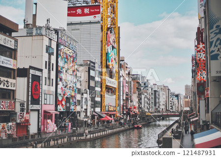 Dotonbori streetscape, Osaka City, Osaka Prefecture Dotonbori streetscape, Osaka City, Osaka Prefecture 121487931