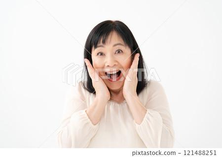 女性高級肖像驚訝 121488251