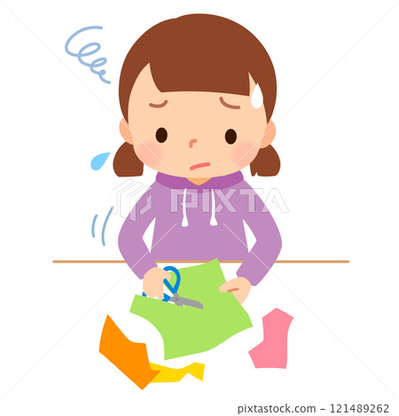 A clumsy girl who can't use scissors properly Developmental Coordination Disorder Developmental Disorder 121489262