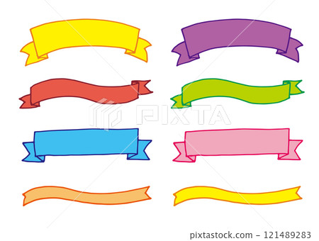 set of simple ribbons set of simple ribbons 121489283