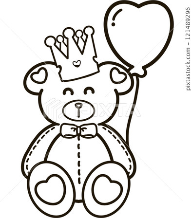 Minimalist Outline Drawing of a babe bear Elegant Design set, Cute hand drawn. 121489296