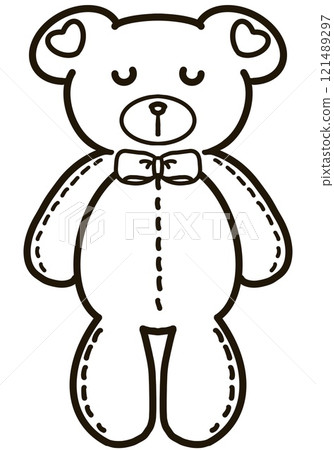 Minimalist Outline Drawing of a babe bear Elegant Design set, Cute hand drawn. 121489297