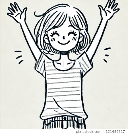女人舉起雙手 女人舉起雙手 121489317
