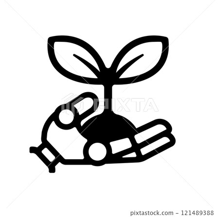 Ecology / Plant Icon / Robot Hand / AI 121489388