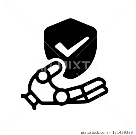 Security icon / Robot hand/AI Security icon / Robot hand/AI 121489389