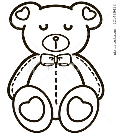 Minimalist Outline Drawing of a babe bear Elegant Design set, Cute hand drawn. 121489438