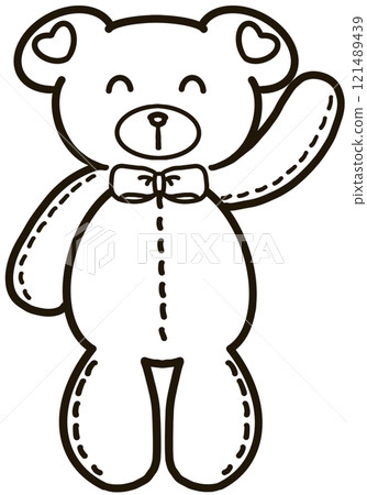 Minimalist Outline Drawing of a babe bear Elegant Design set, Cute hand drawn. 121489439