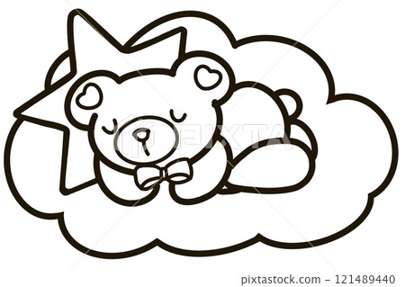 Minimalist Outline Drawing of a babe bear Elegant Design set, Cute hand drawn. 121489440