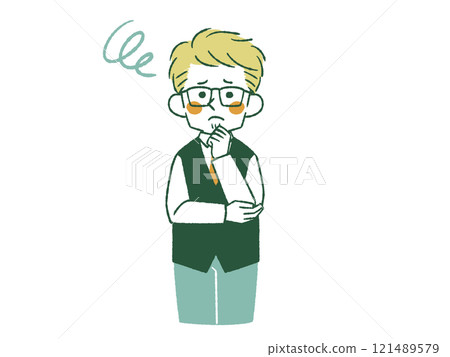 憂心忡忡的人 - 4 種顏色 121489579