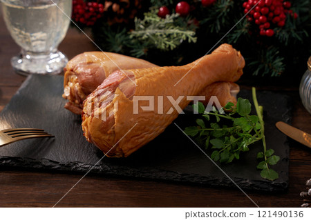 火雞腿聖誕形象 火雞腿聖誕形象 121490136