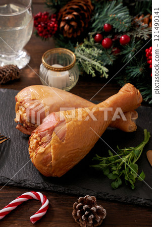 火雞腿聖誕形象 火雞腿聖誕形象 121490141