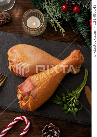 火雞腿聖誕形象 火雞腿聖誕形象 121490142