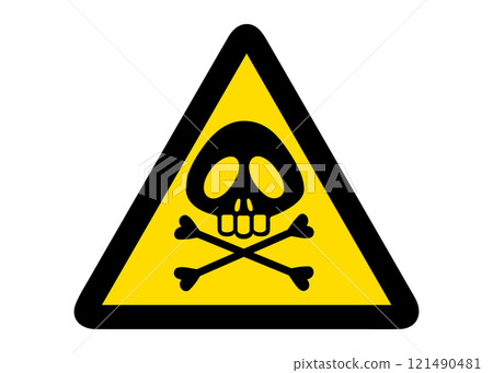 Skull and crossbones symbol for toxic substances warning sign pictogram (vector) 121490481