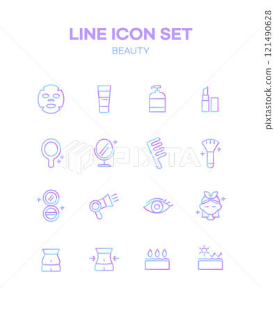 Gradient Line Icon Set Gradient Line Icon Set 121490628