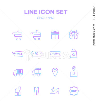 Gradient Line Icon Set 121490630