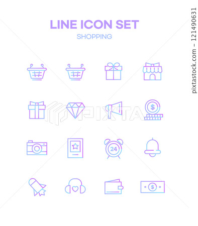 Gradient Line Icon Set 121490631
