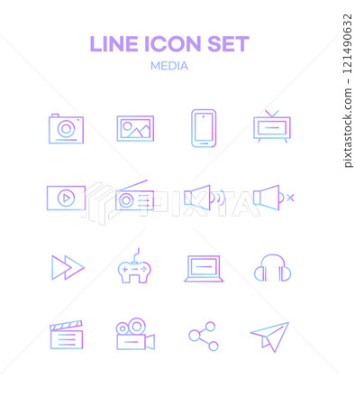 Gradient Line Icon Set 121490632