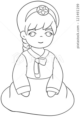 Hanbok Coloring Page 121491199