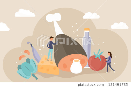 Keto diet vector illustration for healthy eating and low-carb lifestyle designs. 121491785